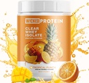 WICKED Protein Powder, Clear Whey Isolate, 23g Protein, 95 kalorier, Forfriskende Juice, Clean Label Project Certified, Gluten Free, Post Workout Inddrivelse, Protein for kvinder og mænd (Tropical Punch)
