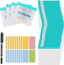 MARFOREVER 39 Pcs Pil Pouch Tasker, Genanvendelig Medicin Tasker Pill Pouches Zipered Medicin Pakker Travel Pill Organizer 28 Pcs Plastic Pill Tasker med Slide Lock 10 Sheets Labels og 1 Pc Marker
