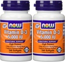 Now Foods Vitamin D3 5000 Iu, 240- softgels (pakke med 2)