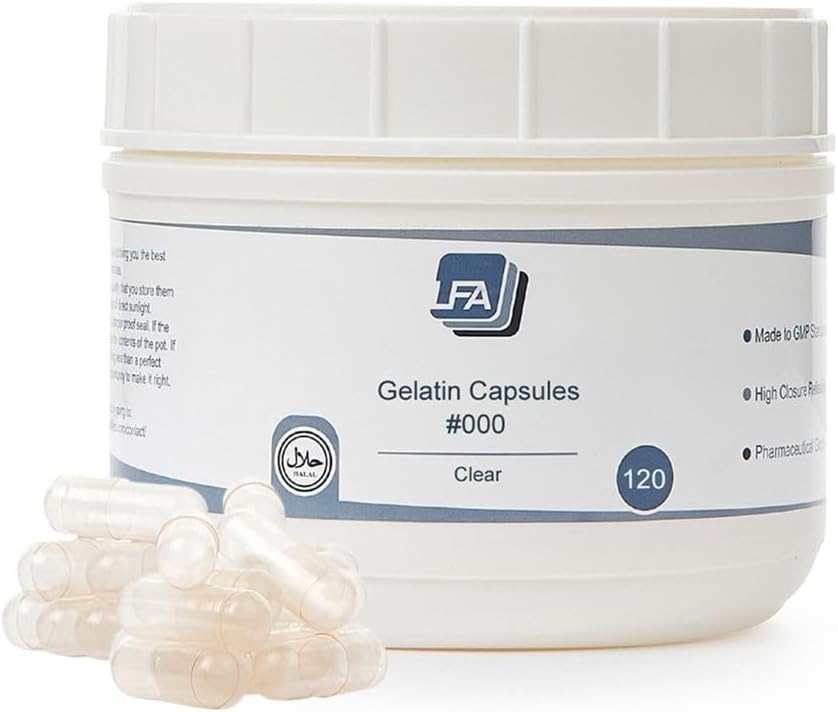 Størrelse 000 Tomme kapsler - 120 Grev Gelatine kapsler Tomme - 000 Forenede Fyldelige kapsler - Pille kapsler Tomme for dig Kapselfyldningssæt - Certificeret Halal Beef Gel Caps