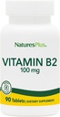 Natures Plus vitamin B2 (Riboflavin) - 100 mg, 90 Vegetariske tabletter - Natural Energy & Metabolisme Booster, fremmer den samlede sundhed - Gluten- Free - 90 Servere