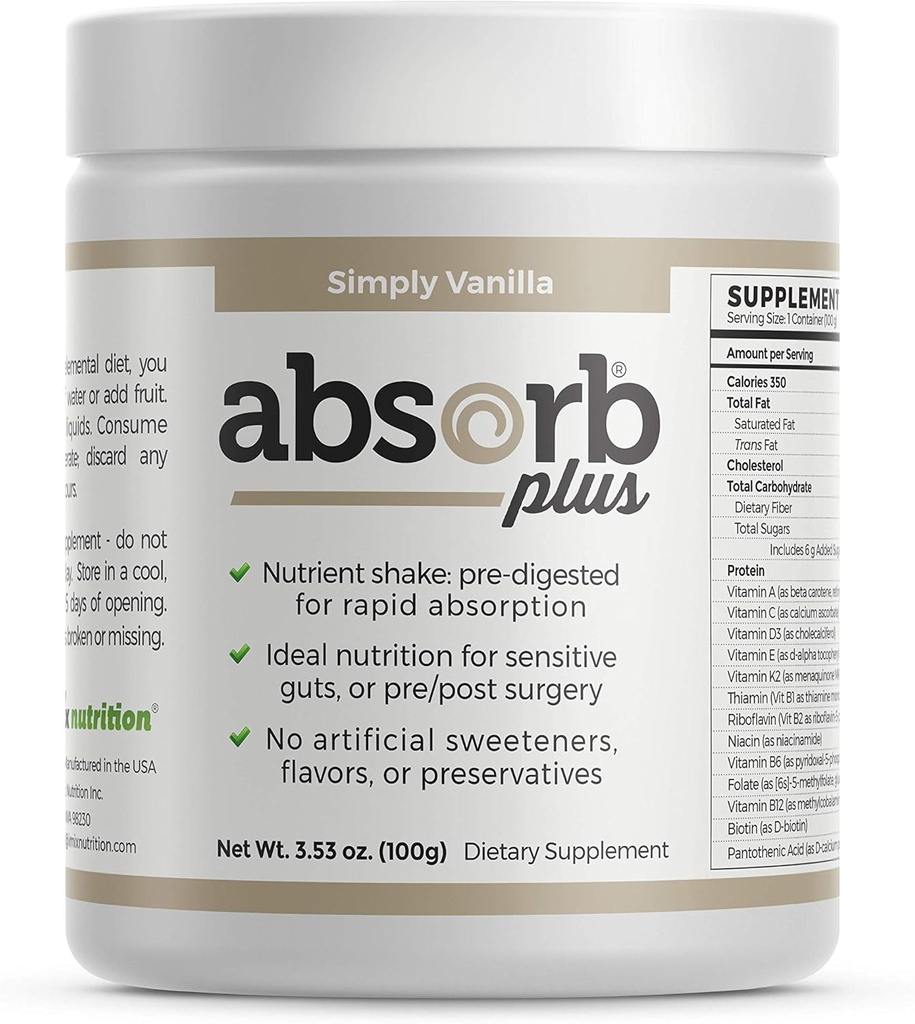 Elementær omrystning - Nutrient- Rich Powder - Lactose- Free, Casein- Free, Ingen kunstige tilsætningsstoffer - Glat, Let at blande pulver til Versatile Anvendelse - (100 g, Simply Vanilla)