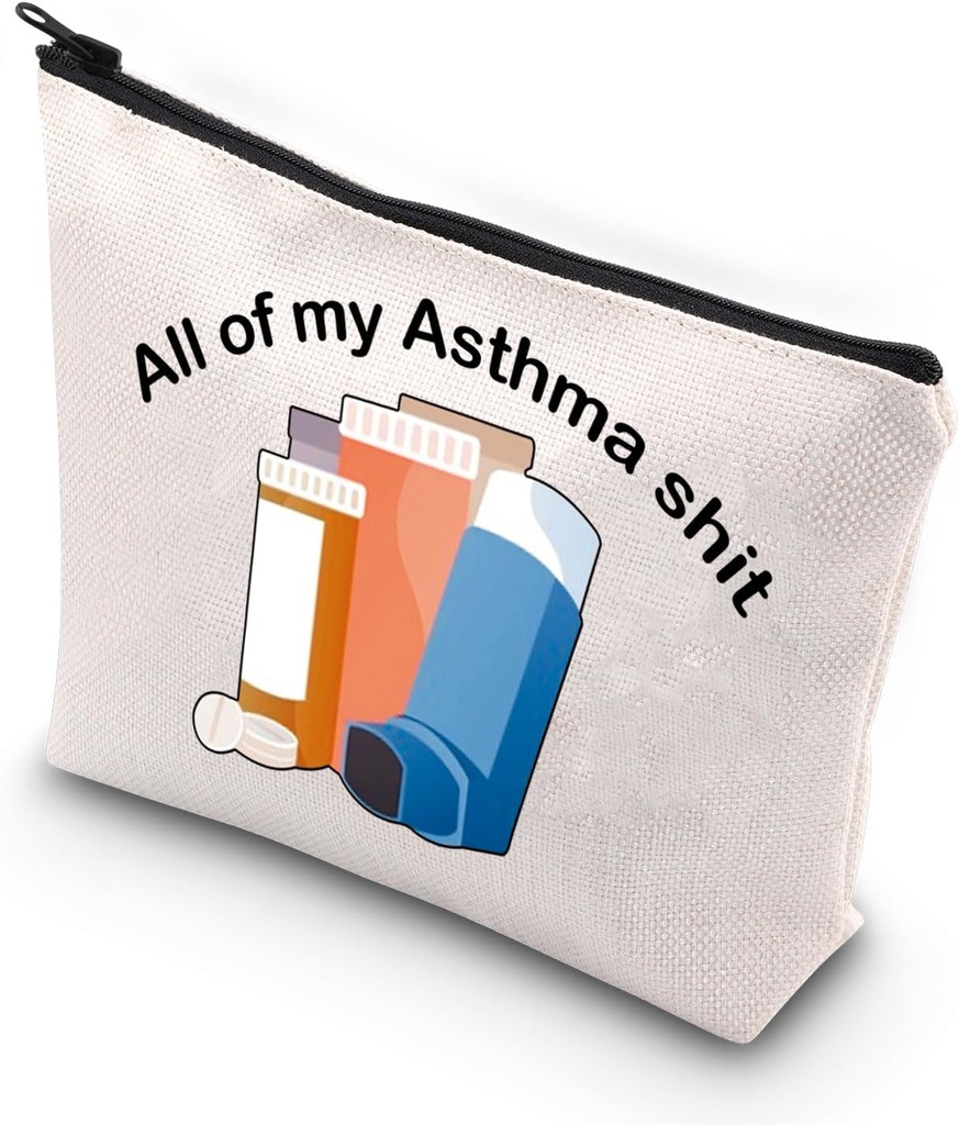 VAMSII Astma Fighter Gave Inhaler Travel Bag All my Astma Shit Awareness Medication Bag