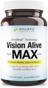 Holistiske Health Labs Vision Alive Max med 8 naturlige ingredienser Lutemax ® 2020, Blåbær, Blåbær, c3g fra Black Currant, Maqui Berry, Saffron, og Astaxanthin (30 Greve (Pack of 1))