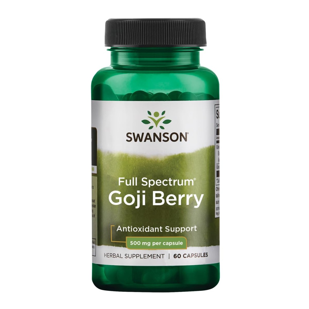 Swanson Goji Berry Wolfberry Livery Kidney Eye Support 500 Milligram 60 Kapsler