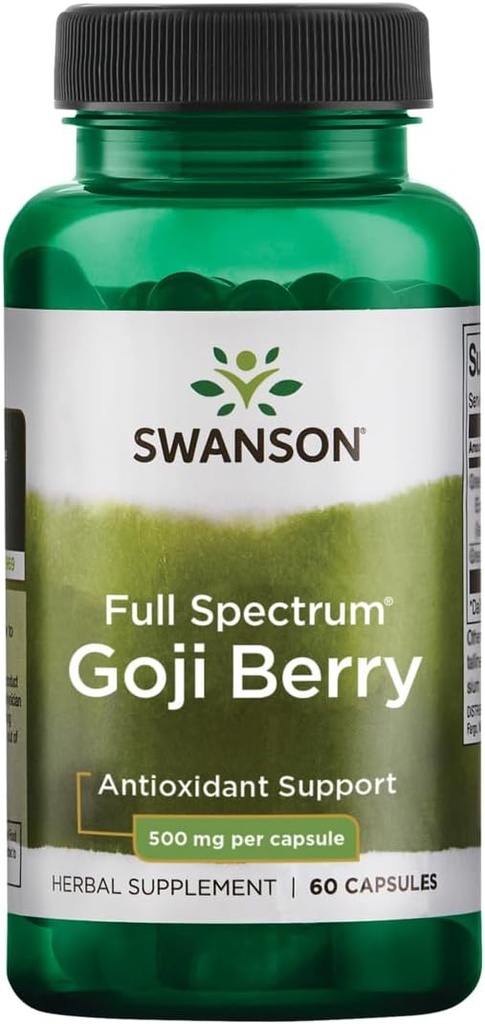 Swanson Goji Berry Wolfberry Livery Kidney Eye Support 500 Milligram 60 Kapsler