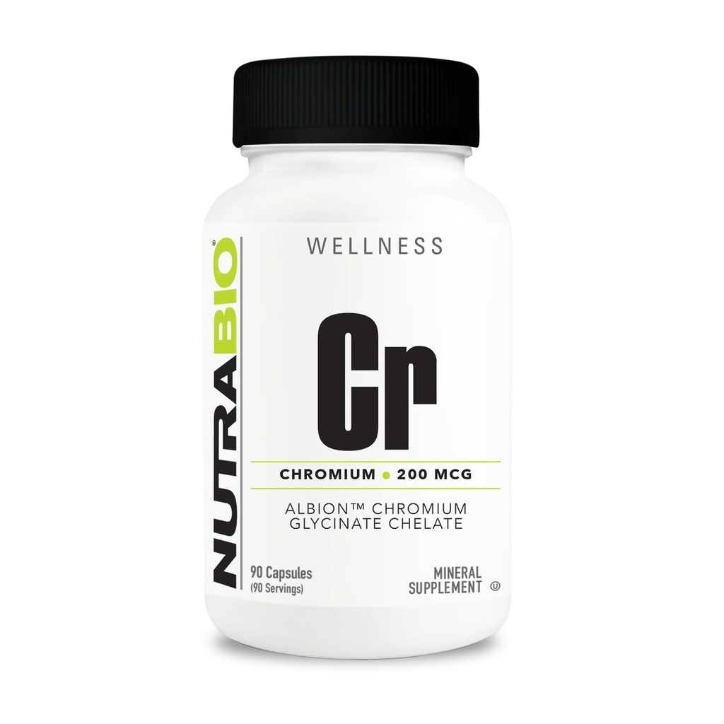 Nutrabio Chelated Chrom GFT - 200 mcg - 90 Vegetabilske kapsler