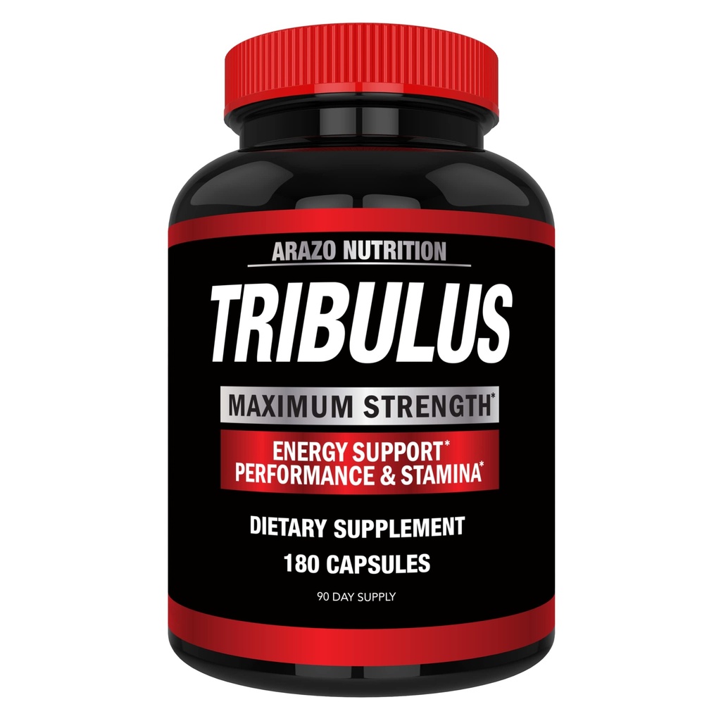 Arazo Nutrition Tribulus Terrestris 1500mg ekstrakt pulver - 180 kapsler - Energy Booster med østrogen Blocker