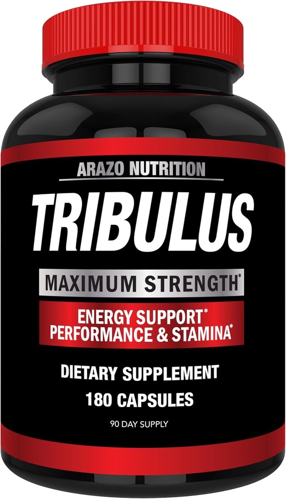 Arazo Nutrition Tribulus Terrestris 1500mg ekstrakt pulver - 180 kapsler - Energy Booster med østrogen Blocker