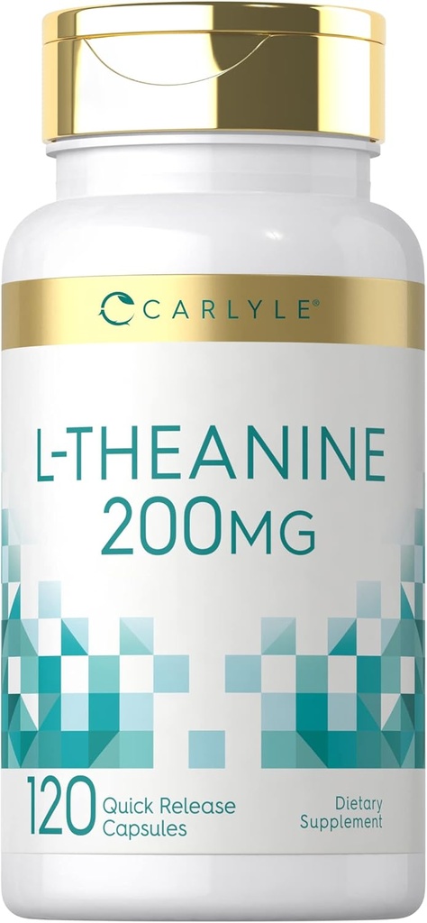 Carlyle L- Theanine 200mg Supplement: 124; 120 Kapsler: 124; Non- GMO, Gluten Free