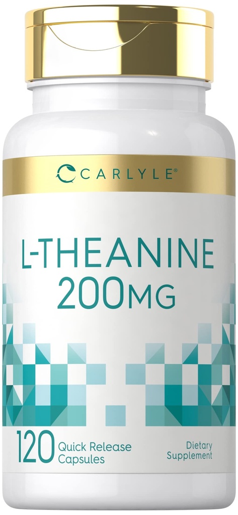 Carlyle L- Theanine 200mg Supplement: 124; 120 Kapsler: 124; Non- GMO, Gluten Free