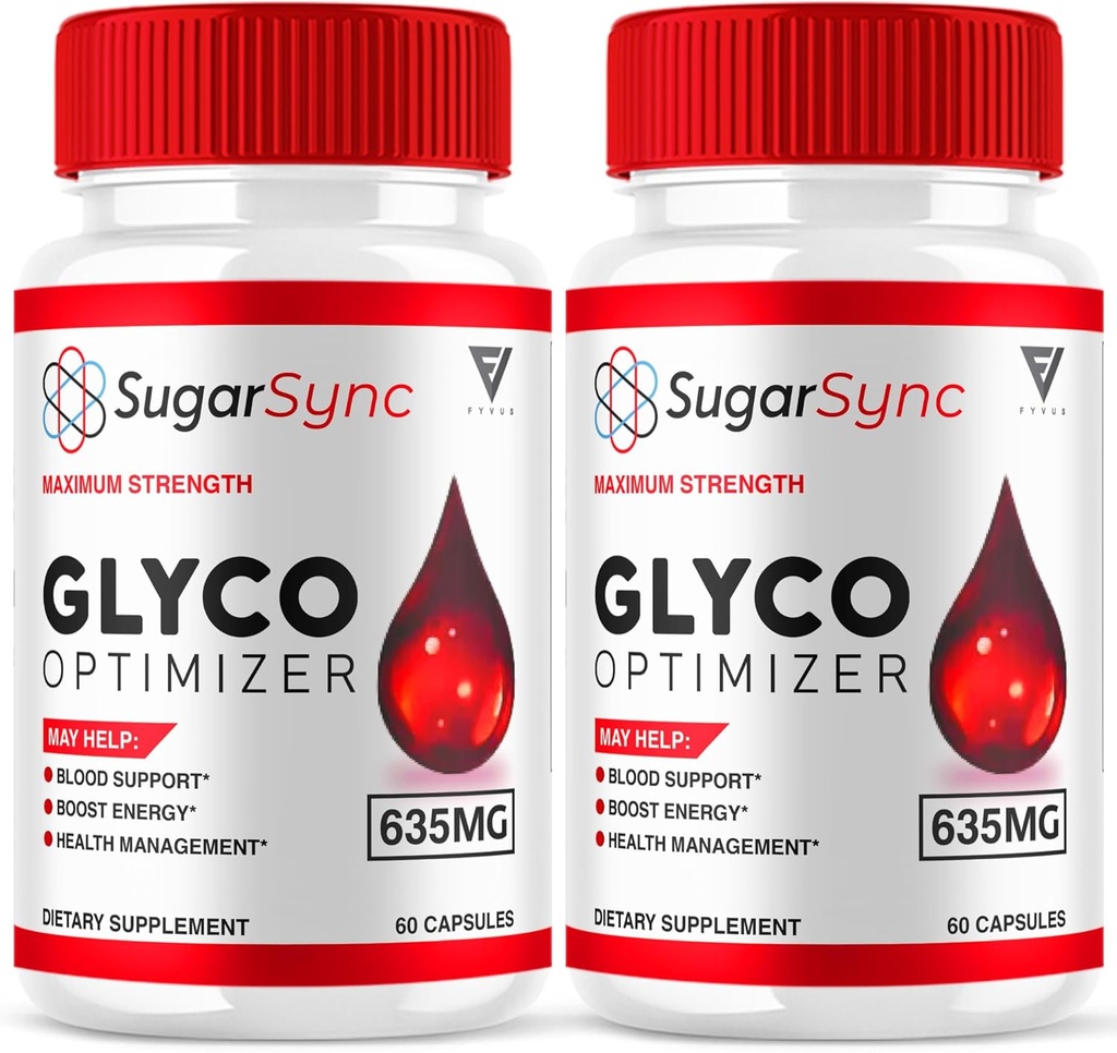 (2 Pack) Sugar Sync SugarSync Glyco Optimizer Capsules, Sugar Sync Maksimum Strength Glycogen Optimizer and Blood Support, SugarSync 635mg Advanced total Health Formel (120 Capsules)