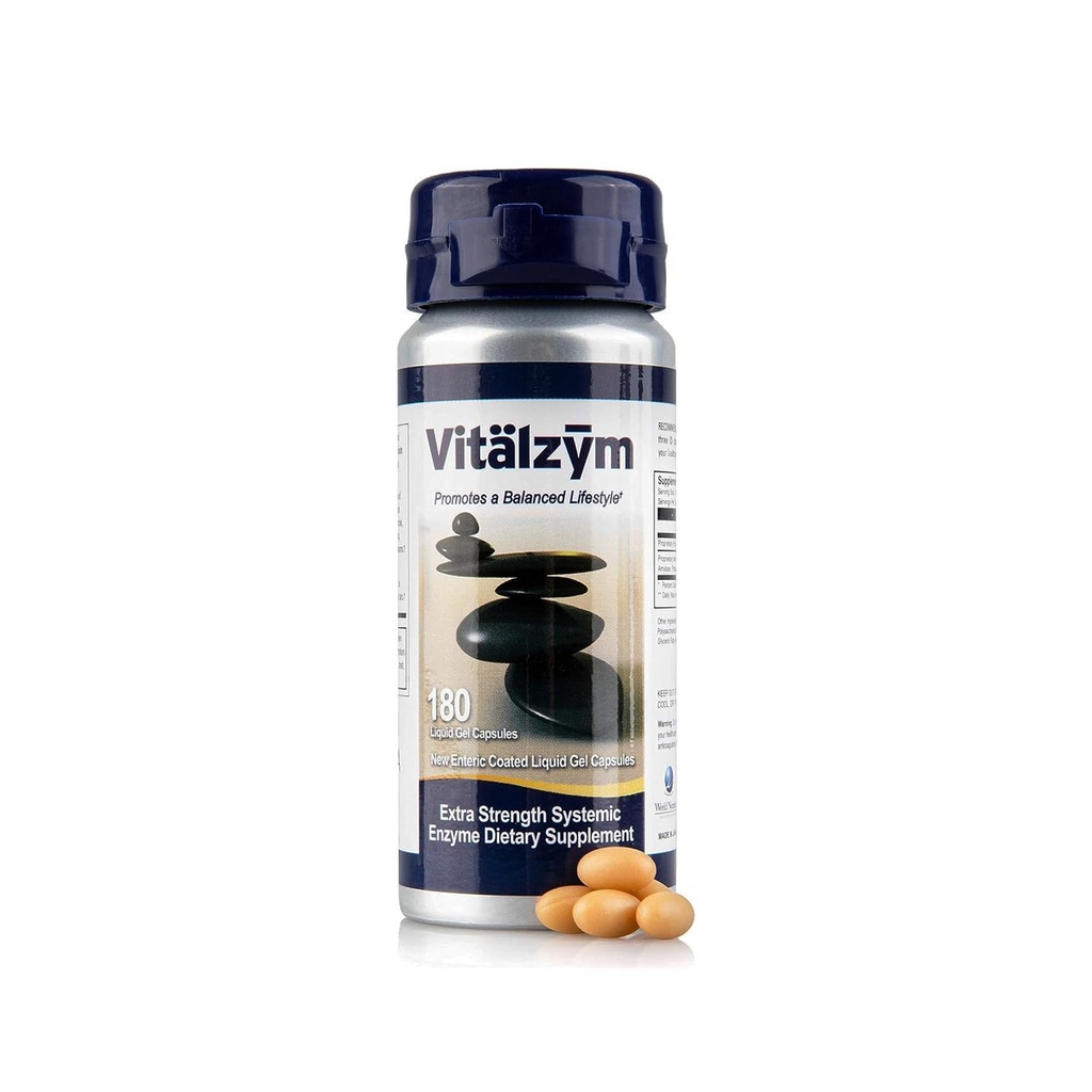 Proteolytiske systemiske enzymer flydende gel kapsler med serrapeptase, immunforsvar og fælles støtte, naturlige Ache Relief Plus fertilitet supplement (180 kapsler)