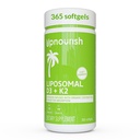 UpNourish Liposomal D3 K2 MK- 7 - 365 Mini bløddele med Organic Coconut Oil - 5000 IE 125 mcg D3- vitamin og 100 mcg vitamin k2 til Optimal Bone og immunforsvar