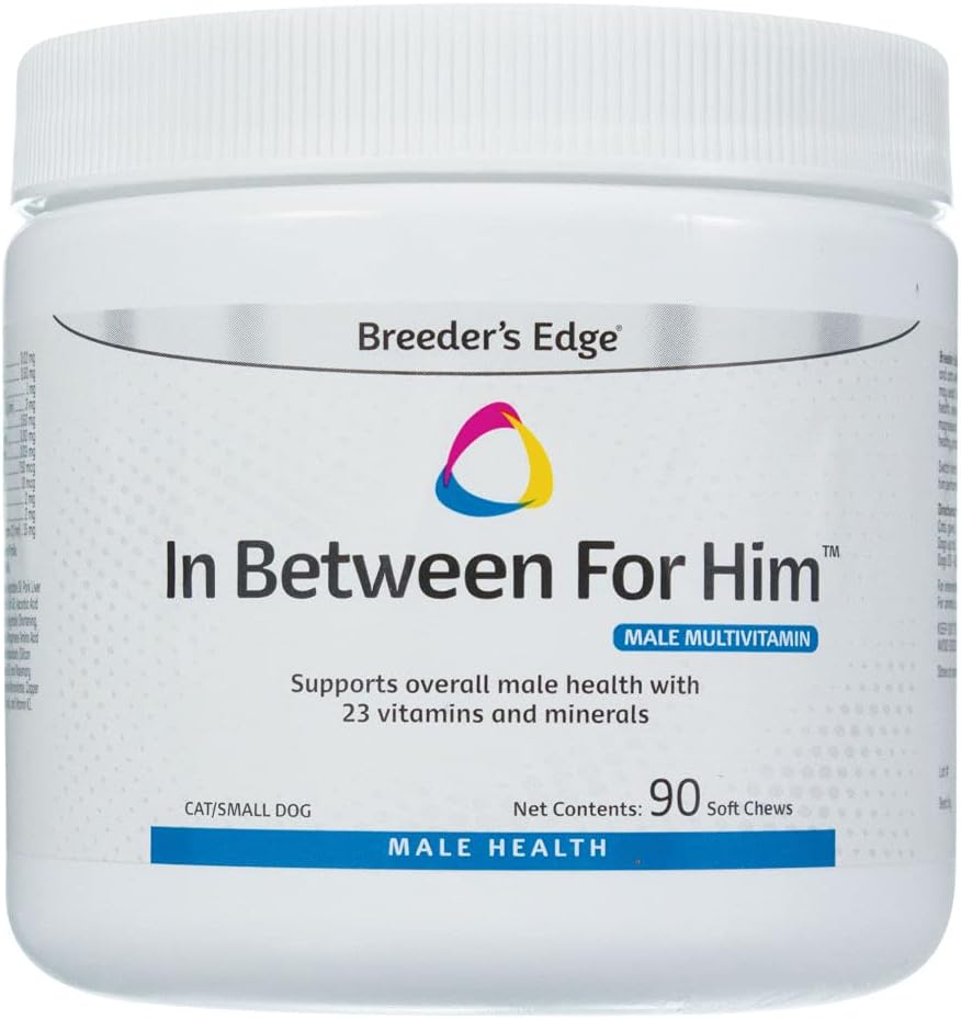 Breeder 's Edge i Mellem for ham Multivitamin til Hanhunde og Katte, Understøtter Energi, Kardiovaskulær funktion, og Prostata Sundhed, 23 Vitamin og Min, Made in USA, 60 Greve