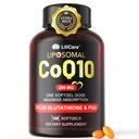 CoQ10- 200mg- Softgels, 120 Servere Liposomal CoQ10 PQQ & Black Pepper Extract for Maximum Absorption - Ultra Ubiquinone Coenzym Q10 Supplement kraftfulde antioxidant understøtter Hear- t & Energy Boost