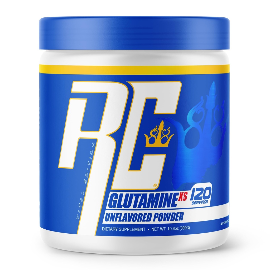 Ronnie Coleman Signature Series Glutamin Powder, supplement til indlæg workout muskel inddrivelse, Kosttilskud med L- Glutamin til mænd og kvinder, Strength Support, Unflavored Drink Mix, 120 Servering