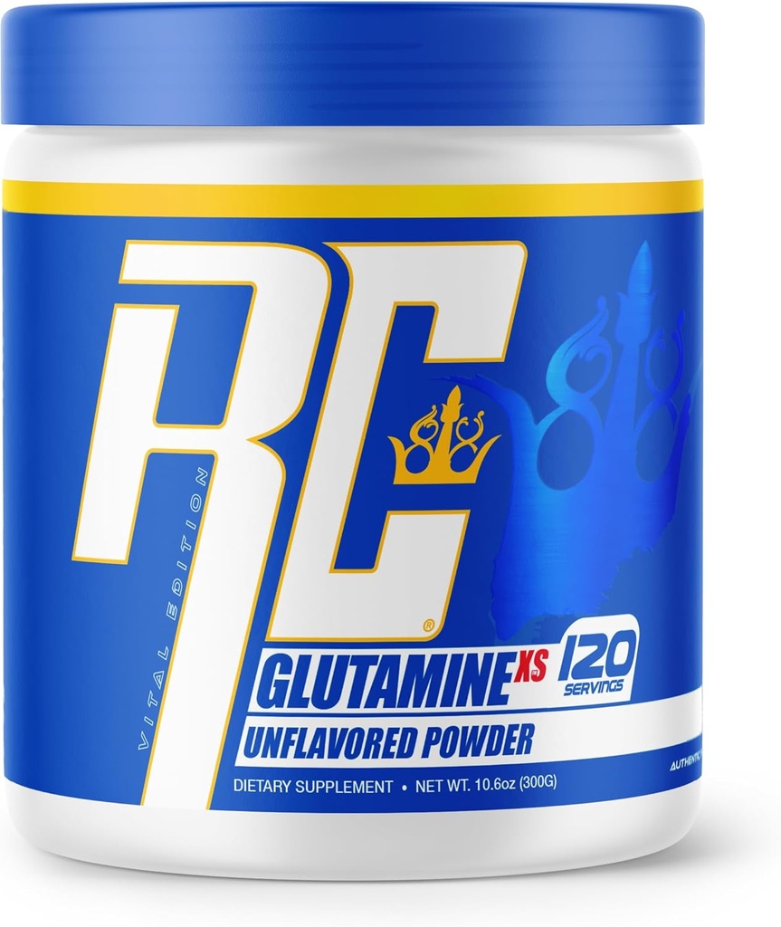 Ronnie Coleman Signature Series Glutamin Powder, supplement til indlæg workout muskel inddrivelse, Kosttilskud med L- Glutamin til mænd og kvinder, Strength Support, Unflavored Drink Mix, 120 Servering