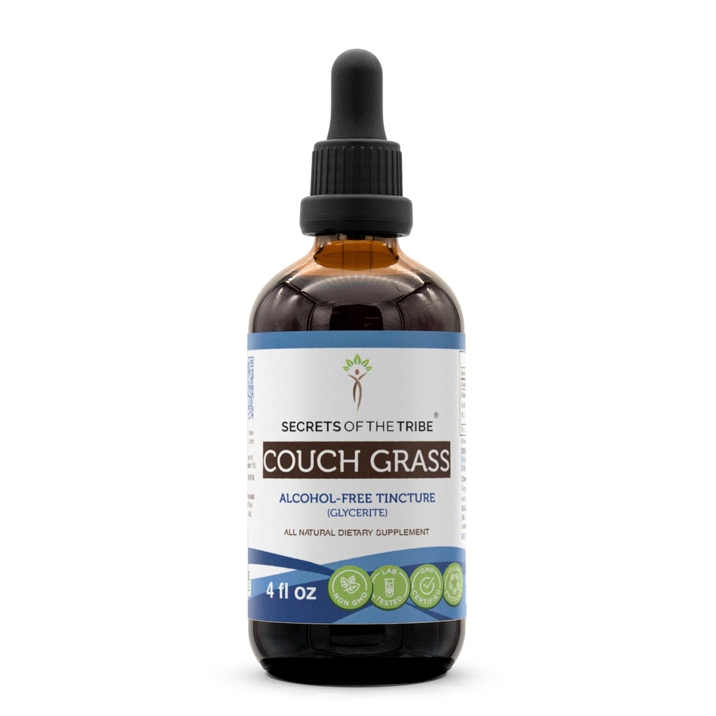 Secrets of the Tribe Couch Grass Tincture Alcohol- Free Extract, Couch Grass (Elymus Repens) Tørret rod (4 FL OZ)