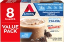 Atkins Gluten Free Protein- Rich Shake, Dark Chocolate Royale, Keto- Friendly, 8 Greve (pakke med 1)