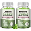 2 Pack Soursop Graviola Gummies - 3000mg Extra Strength Soursop blade supplement med C-vitamin, zink - fordøjelsesstøtte, immunforsvar & antioxidant - sukkerfri, ikke-GMO, Vegan, 120 tællinger
