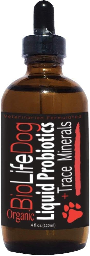 LiviaOne BioLifePet Liquid Probiotika til Hunde, Økologisk Hund Probiotiske Kosttilskud, Puppy og Hund Pet Probiotika, 4 Fl Oz (pakke med 1)