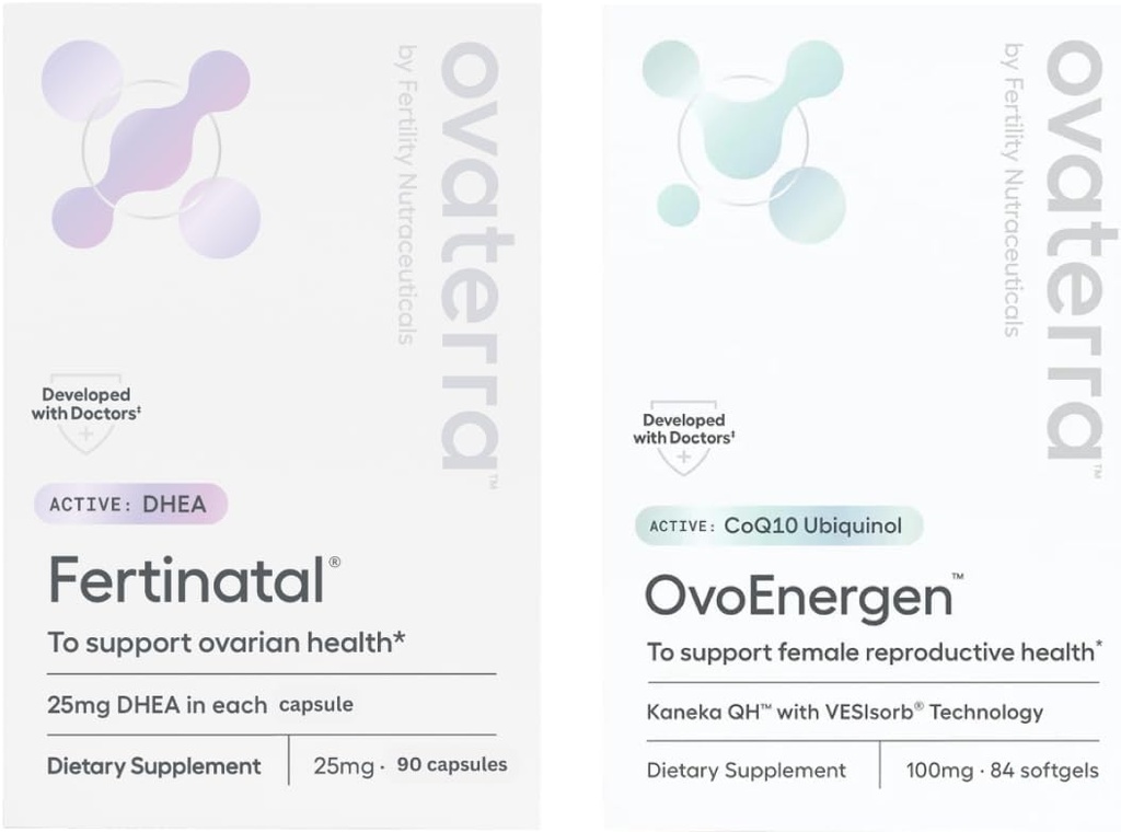 Egg Health Power Pack for Women for Fertility Support & Egg Heatlh med Kaneka QH, VESIsorb ® Technology, Ubiquinol & Mikronised DHEA 90 - 25mg kapsler & 84 - 100mg Softgel kapsler 28 dages forsyning