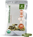 Moringa124; 90 Vegankapsler 124; Certificeret Økologisk hæng 124; Pure Moringa Leaf Powder