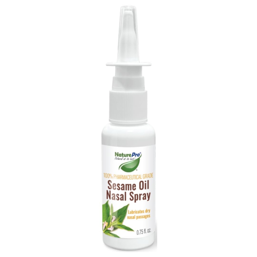 All- Natural Nasal Moisturizer Spray med 100% Pharmaceutical Grade Sesame Oil 0,75fl. til Sothe & Fugt Tør Næse, Nasal Smøremiddel & Decongestant til Tør Næse Relief