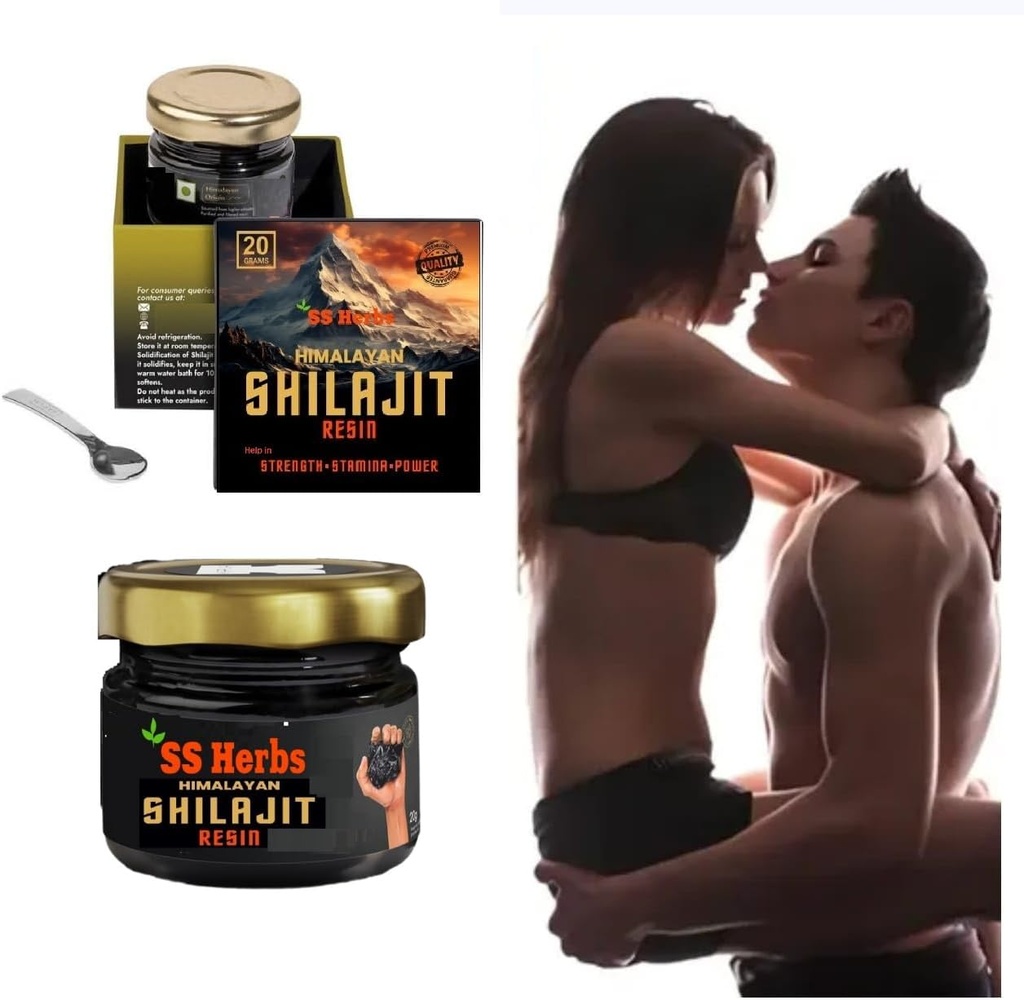 Pure Himalayan Shilajit Resin, 20g - Natural & Lab- Testet, Rich in Fulvic & Humanic Acid, 85 + Trace Minerals, Golden Grade Max Strength, for Mænd & Kvinder