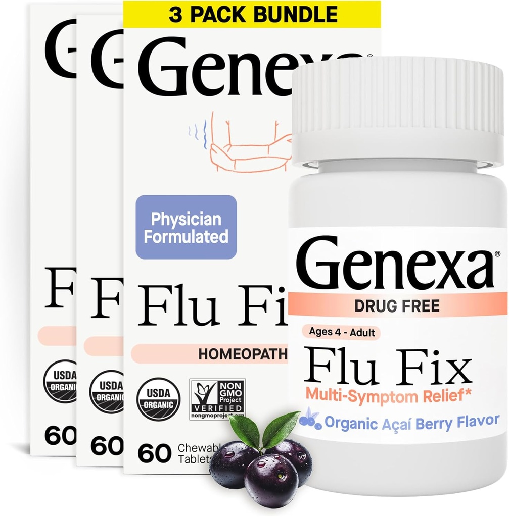 Genexa Flu Retter 124; Multi- symptom Flu Remedy til børn og voksne