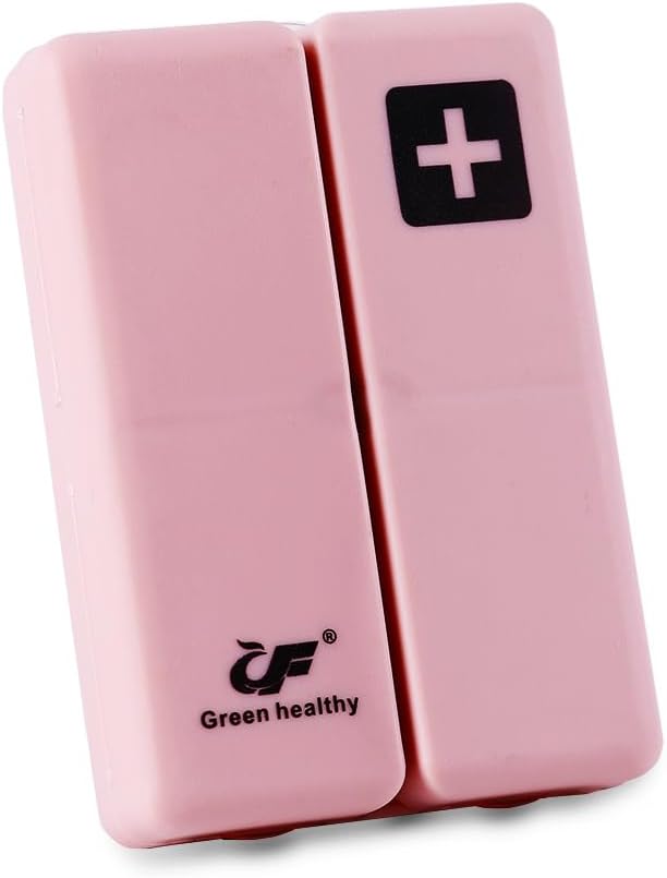 Daglig Magnetisk Pill Box Organizer, 7 Travel Size Medicine Case Container, Cute lille Pocket Pill Dispenser Capsule Reminder Tracker for Medication, Fish Oil, tillæg, tabletter, Pink