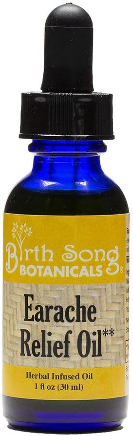 Fødsel Song Botanicals Herbal Ear Oil, Natural Ear Drops, Blended med hvidløg og Mullein Blomster, for svømmere og Wax Fjernelse Kids, Voksne, Baby, 1oz Flaske