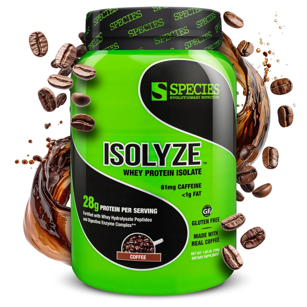 Art Nutrition Isolyze Whey Protein Powder, 100% Whey Isolate for Muscle Building, 27.5g Protein Per Scoop, No Sugar & Low Fat (Kaffe, 22 Servere)