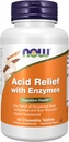 Now Foods Supplements, Acid Relief med enzymer, Xylitol sødet, fordøjelsessygdomme *, 60 tyggetabletter