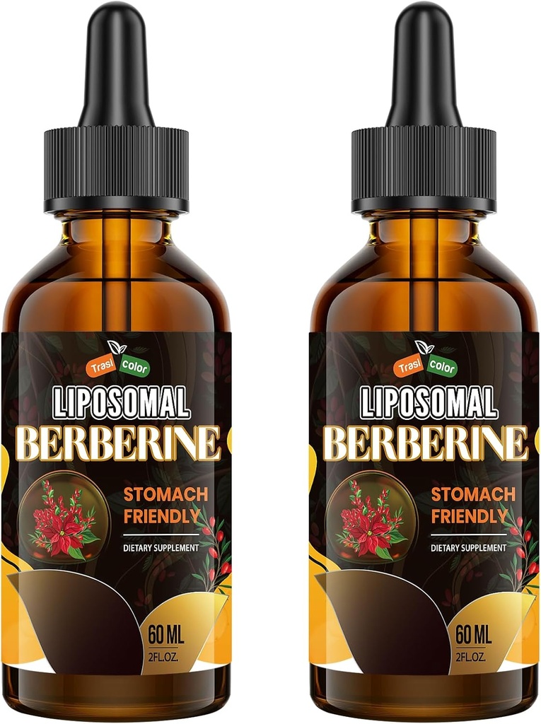 Berberine tillæg med Ceylon kanel 3000mg - høj biotilgængelighed Liposomal Berberine flydende dråber, Berberine HCL Complex Plus gurkemeje Kosttilskud, AMPK Activator, Egnet til kvinder, Men- 120ml