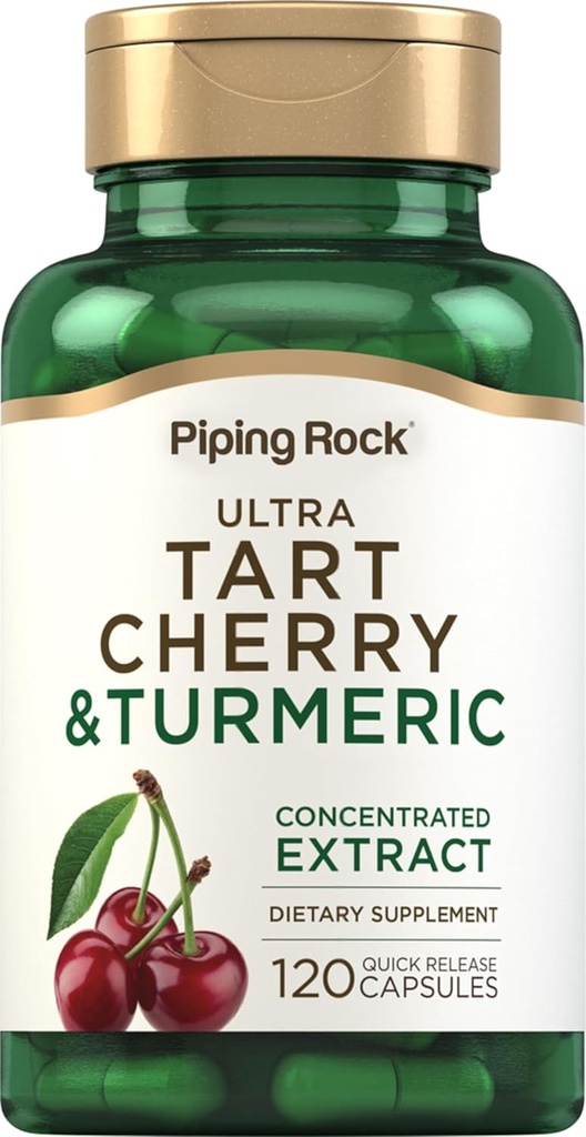 Piping Rock Gurmerisk og Tart Cherry Kapsler Budding 124; 120 Greve Budding 124; med Black Pepper Extract 124; Vegetar, Non- GMO, Gluten Free Supplement
