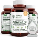 Natural Nutra Full Spectrum Vitamin K2 tillæg, Support Cardiovaskulær Sundhed, Leverfunktion, Metabolisk Sundhed, Heart Health, Hjælp fremmer Bone & Dental Health, 75 mcg, 60 Kapsler (pakke med 3)