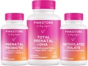 Pink Stork Total Prenatal, Probiotisk & Methyl Folate - Graviditet Wellness Bundle
