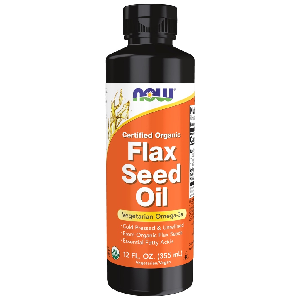 Now Foods Supplements, Certified Organic Lex Seed Oil Liquid, Cold- presset og uraffineret, 12 -Ounce