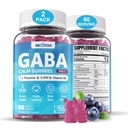 GABA Gummies 500 mg - Sugar- Free Call Gummies with L Theanine, 5-HTP, Vitaminer D3, B12, Ashwagandha, Melatonin-Free for Brain Calm, Mood, Zzz Better, GABA Supplement for Voksen, Blåbær Flavor, Vegan