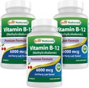 Bedste Naturals vitamin B- 12 som methylcobalamin (methyl B12), 6000 mcg 60 Sublinguale tabletter (60 greve (pakning med 3))