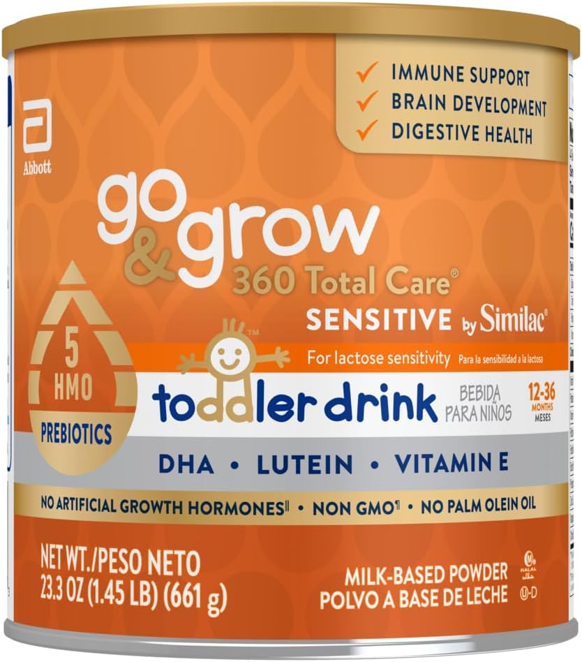 Go & Grow 360 Total Care Følsom af Simeac Tandlæge Ernæringsdrik med 5 HMO, Pulver, 23.3-oz Can