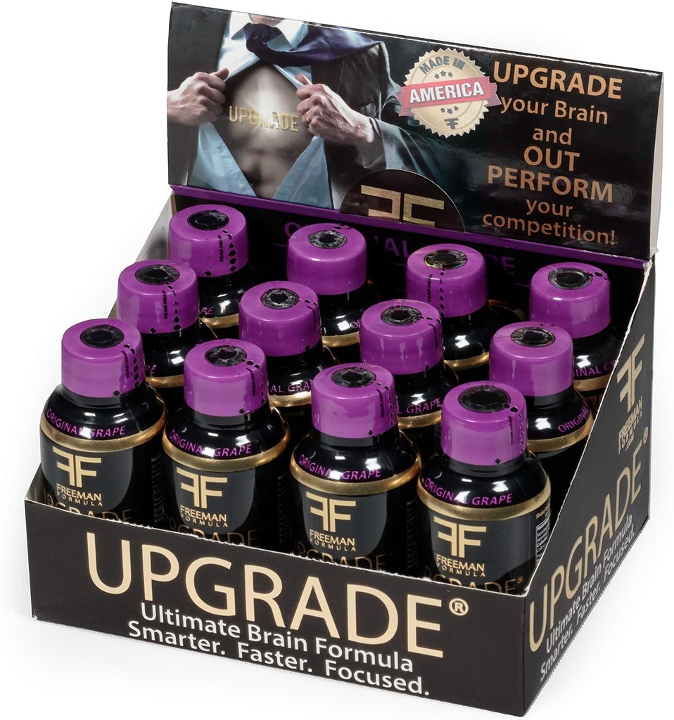 Opgradering af hjerne supplement - Forbedrer hukommelse, koncentration, Focus & Clarity - Proprietary Blend of AAKG med Beta Alanine, Alpha GPC, Green Tea & Ginkgo Biloba-2 Fl oz (12 Pack)