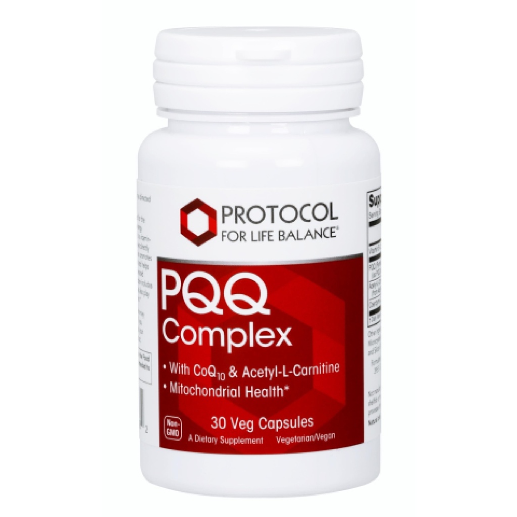 PROTOKOL OM LIV BALANCE PQQ Complex - Mitokondriel sundhed - med CoQ10 & L Carnitin - B Vitamin - Supplement for energi - 30 Veg Caps