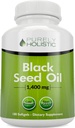 Black Seed Oil Capsules 1400mg, 180 Softgels, 3 Month Supply - Cold Pressed Nigella Sativa, Rich in Omega 6, 9 & TQ, Black Cumin Seed Oil, Immune Support, Joints and Digestion