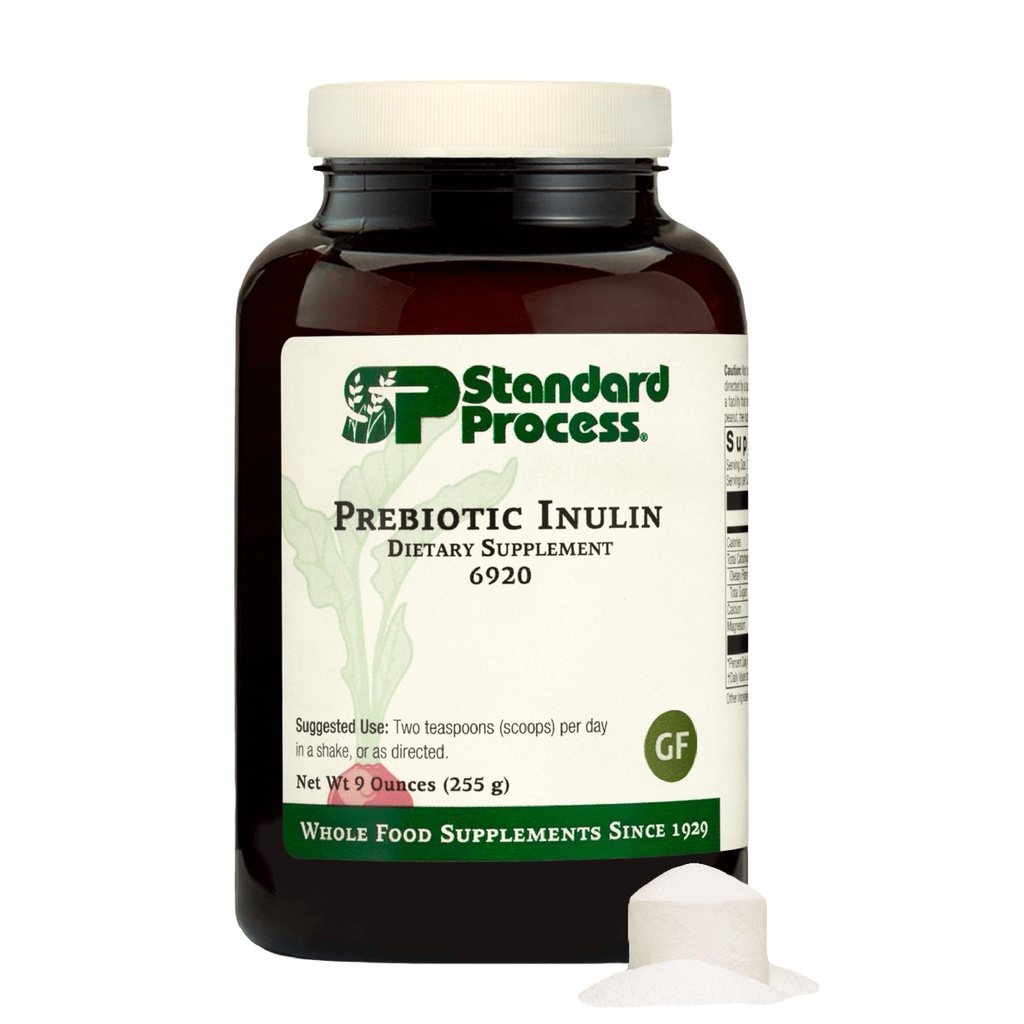 Standard Process Prebiotic Inulin - Gut Health & immun Support - Calcium & Magnesium for ben sundhed - God kilde til Fiber - Non- Soy, Non- Dairy, Gluten- Free & Vegan - 9 oz (255 g)