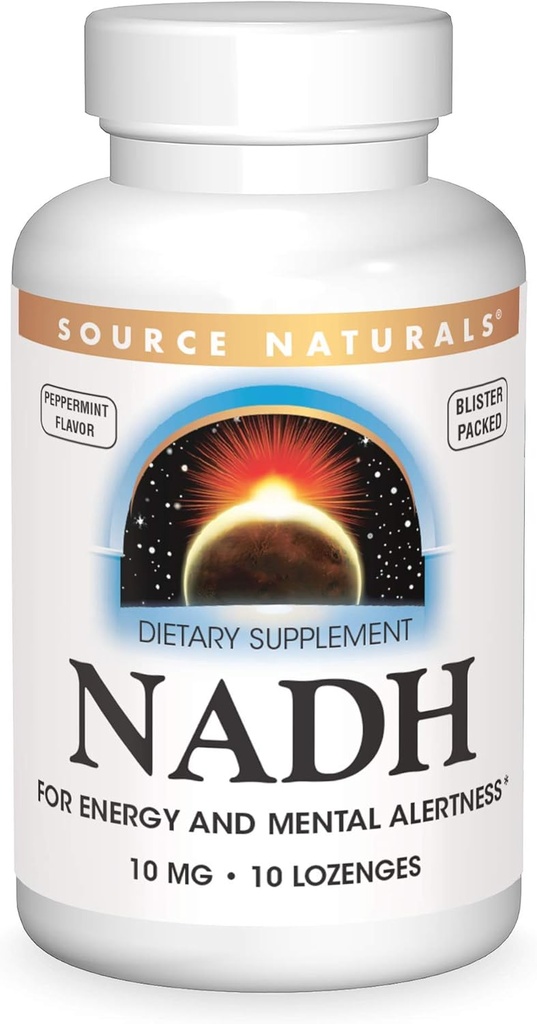 Source Naturals NADH 10mg, Boost Energy and Mental Alerness - 10 tabletter