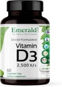 NØDHJÆLP - D3- vitamin 2.500 IE - understøtter ben, tænder, muskel, hjerte og immunforsvar - Premium Kosttilskud - 60 grøntsagskapsler (60- dages forsyning)