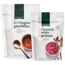 Natural Force Clean, Grass Fed Collagen Peptider + Unflavored Organic Whey Protein Bundle - Organic, Non GMO Whey Protein & Hydrolyzed Type I og III Collagen - 13.8 Ounce Bag og 11.7 Ounce Bag